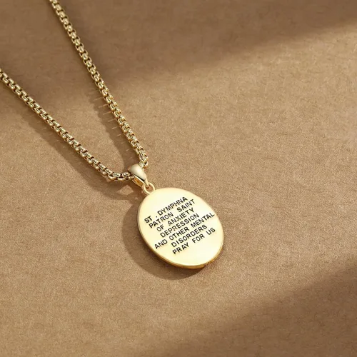 Miniatura 521 de Collar de plata de ley 925 con medalla de San Patrón, colgante de protección católica, amuleto, joyería religiosa para hombres y mujeres