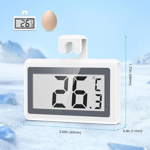 Miniatura 2 de AMIR Upgraded Digital Refrigerator Thermometer, Fridge Freezer Thermometer with Clear LCD Display, Magnetic Back, Ideal for Home, Kitchen (1 Pack)