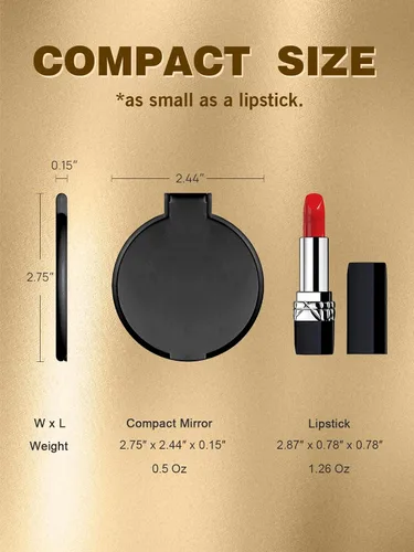 Miniatura 2 de Qislee Espejo compacto a granel, espejo de maquillaje redondo para bolso, juego de 12 (blanco)