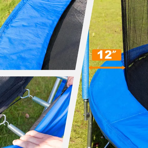 Miniatura 4 de Trampolín para exteriores de 1500 libras y 16 pies con red de seguridad, trampolín recreativo resistente para patio trasero para niños y adultos