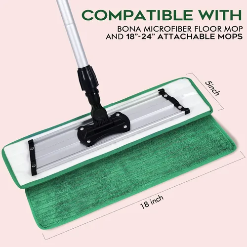 Miniatura 7 de MATTHEW - Almohadillas de repuesto para mopa de microfibra de 18 pulgadas, para mopa húmeda y seca, reutilizables, repuestos de limpieza comercial