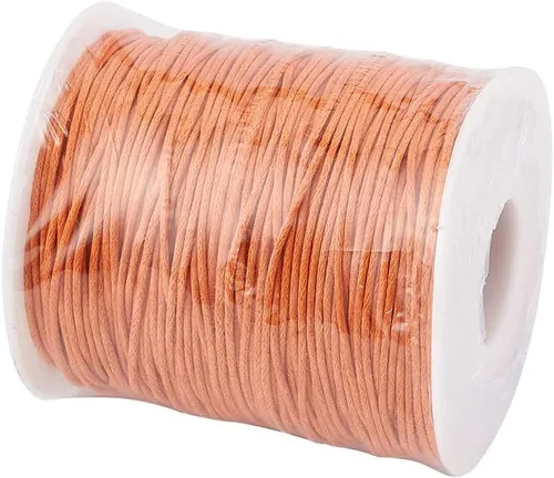 Miniatura 6 de Cordón de algodón encerado de 100 yardas, hilo de algodón trenzado naranja oscuro, cuerda de cuentas trenzada, cuerda para collar, pulsera, collar
