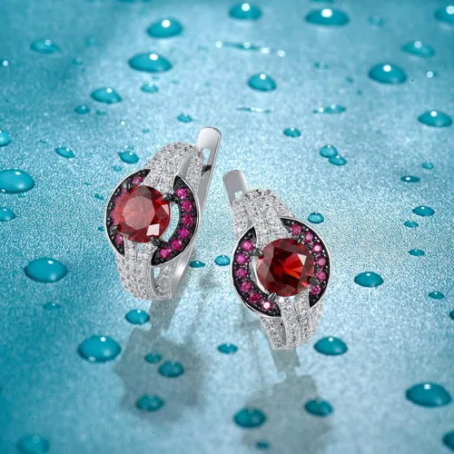 Miniatura 3 de Santuzza Aretes de plata de ley 925 con circonita cúbica para mujer