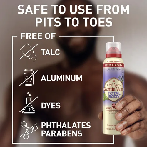Miniatura 4 de Old Spice Desodorante en aerosol para todo el cuerpo para hombres, sin aluminio, aroma a lavanda y menta, protección contra olores 24/7, frescura