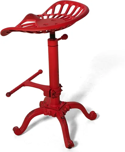 LOKKHAN Taburete de bar industrial rústico, asiento de tractor de hierro fundido, barra de desayuno giratoria de altura de mostrador ajustable,