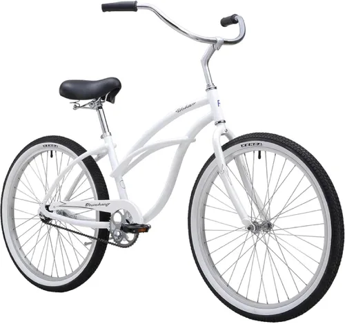Miniatura 15 de Sixthreezero Urban Lady Beach Cruiser - Bicicleta híbrida de 3 velocidades para mujer Verde militar con llantas rosadas con asiento negro/puños