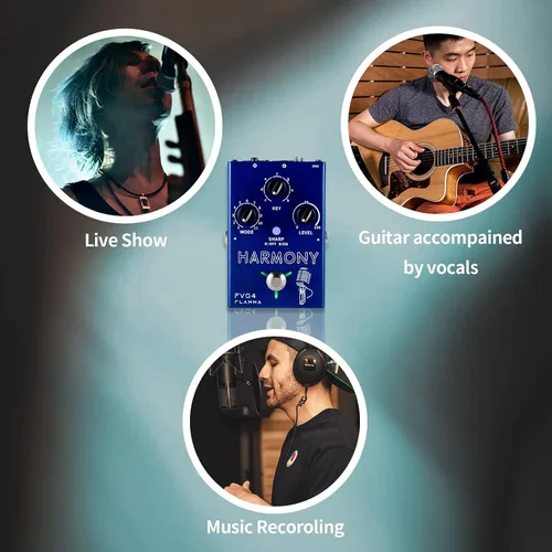 Miniatura 9 de FLAMMA FV04 Pedal de Armonía Vocal Procesador de Efectos Vocales Stompbox Armonizador de Micrófono de Voz con Reverb 12 Tonos con 11 Modos de FV04