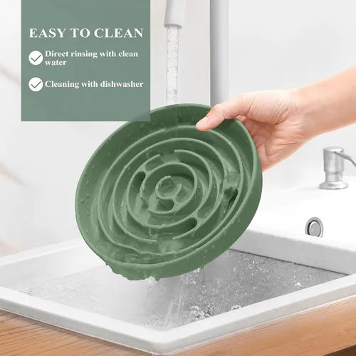 Miniatura 6 de Coomazy Cuencos de Alimentación Lenta para Perros, Cuenco de Silicona para Perros con Ventosas, Alimentador Lento y Diseño Antideslizante, Reductor