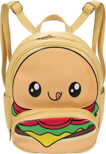 Miniatura 3 de Bolso tipo mochila Kawaii Burger Bolso mochila de moda para mujeres y niños Piel sintética