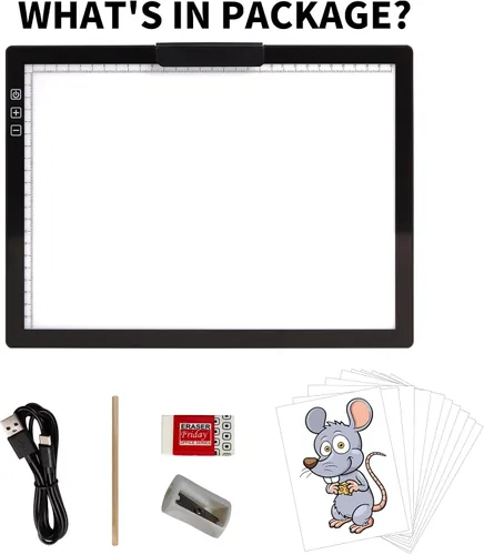 Miniatura 5 de Almohadilla de luz recargable A4 con soporte innovador y clip superior, Elice, caja de luz portátil inalámbrica para trazar, luz brillante