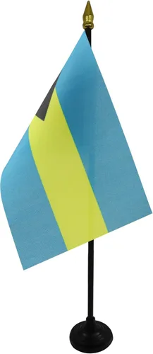 Miniatura 13 de Venezuela Old 7 estrellas con brazos Bandera de mesa 4'' x 6'' - Antigua bandera venezolana de escritorio 5.9 x 3.9 in - tapa de lanza dorada - AZ