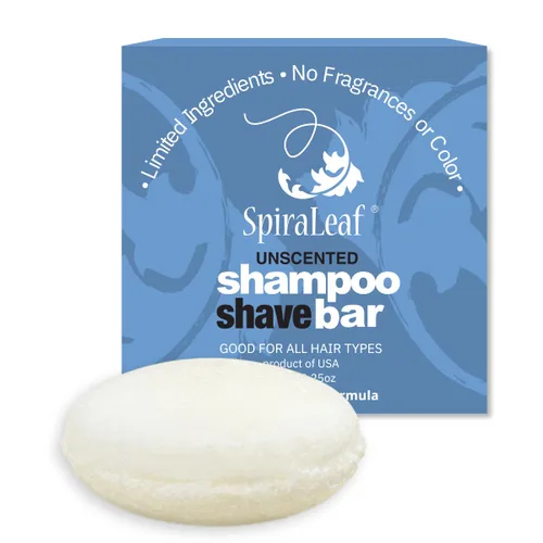 SPIRALEAF Barra de champú y afeitado – Champú y barra de afeitado a base de plantas para todo tipo de cabello, fórmula concentrada con aceites