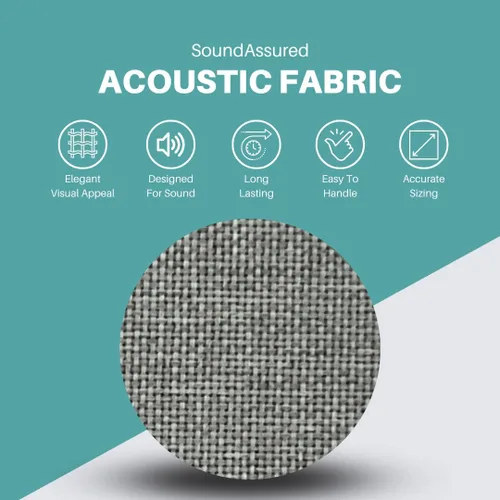 Miniatura 2 de SoundAssured Tela Acústica - Tela Acústicamente Transparente para Hacer Paneles Acústicos - Tela Acústica para Paneles de Sonido DIY (Silver Mist)