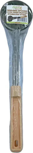 Miniatura 2 de Cuchara de servir de acero inoxidable para control de porciones, paquete de 2 (3 onzas, perforada)
