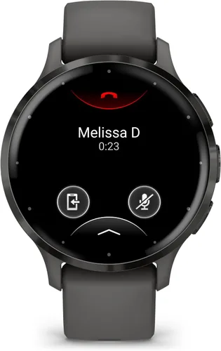 Miniatura 5 de Garmin Venu 3S Advanced Fitness and Health Tracker Smartwatch con bisel de acero inoxidable pizarra con caja gris guijarro y banda de silicona
