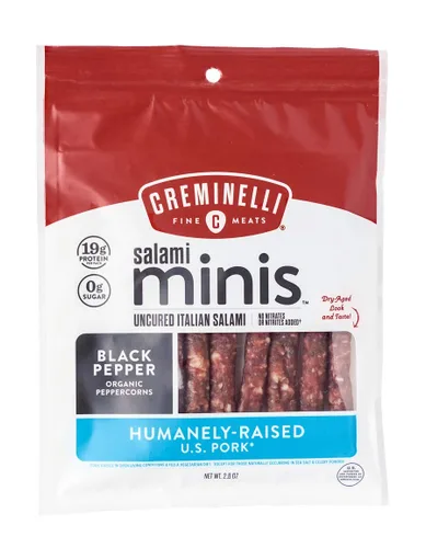 Creminelli - Colaciones pequeñas de salami original con fabricación a conciencia en los Estados Unidos Es amigable con cerdo, keto y paleo. Cuenta