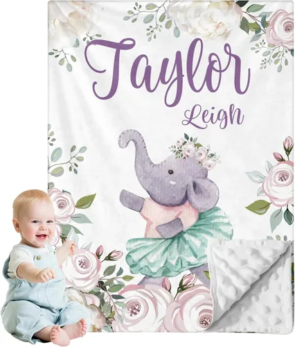 Miniatura 24 de Manta de bebé personalizada para niños, nombre personalizado con diseños de ratón, franela suave con respaldo de puntos de doble capa, manta 19 Ratón