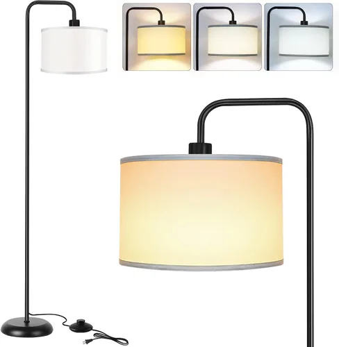 Miniatura 10 de [Actualizada] Lámpara de pie LED para sala de estar, lámpara de pie de 3 temperaturas de color con interruptor de pie, lámpara de pie moderna alta