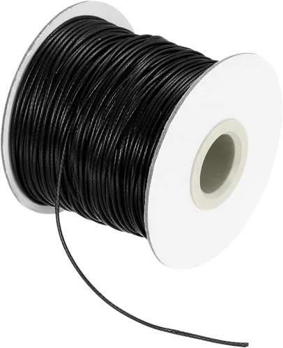 Miniatura 12 de MECCANIXITY Cordón encerado de poliéster encerado de 0.020 in, cuerda de cera de 175 yardas para hacer pulseras, collares, cuentas, joyería y Negro