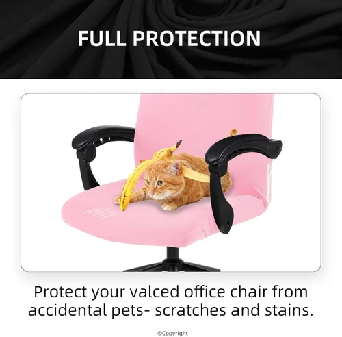 Miniatura 4 de Funda elástica para silla de computadora con cremallera duradera, funda protectora extraíble lavable universal para silla de escritorio de oficina