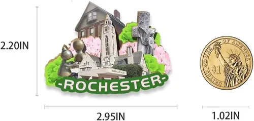 Miniatura 3 de Imán de Rochester de Estados Unidos para nevera, de madera, 3D, monumentos, viajes, coleccionables, recuerdos, decoración hecha a mano 2