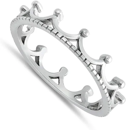 Miniatura 2 de Anillo de plata de ley 925 con corona oxidada Tiara Royal Queen