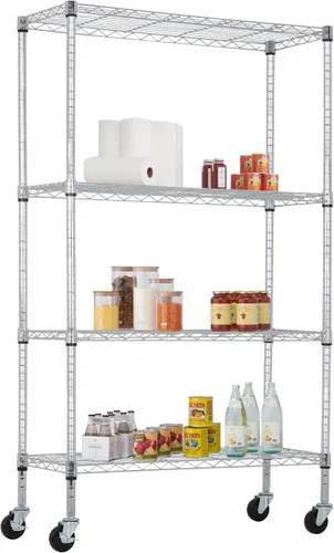 Miniatura 35 de FDW - Estantería metálica : 6 estantes de alambre de acero resistente ajustables, con ruedas, 48 pulgadas (L) x 18 pulgadas (An) x 76 pulgadas (A)