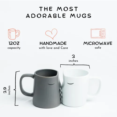 Miniatura 4 de Occasionals - Juego de tazas de pareja besándose, regalo de boda para parejas 2025, regalos de compromiso, Día de San Valentín, lindas tazas de café