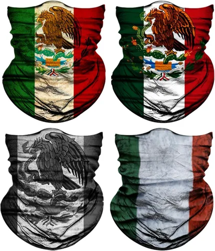 Miniatura 15 de Paquete de 4 polainas para el cuello para hombres y mujeres cubierta facial máscara envoltorio para la cabeza pasamontañas accesorio para la cabeza
