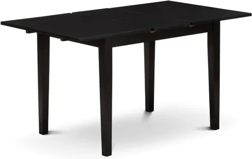 Miniatura 4 de East West Furniture NODA3-BLK-C - Juego de muebles de comedor de 3 piezas contiene una mesa rectangular de madera con hoja de mariposa y 2 sillas