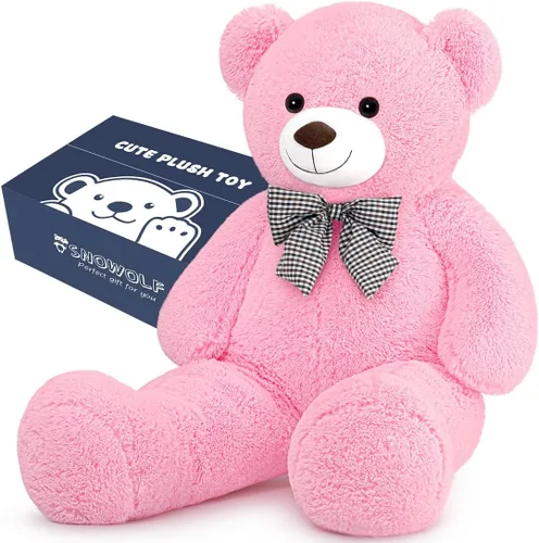 Miniatura 10 de SNOWOLF Oso de peluche gigante de 47 pulgadas, regalo para el Día de la Madre, oso de peluche gigante de 47 pulgadas, lindo oso suave de tamaño real