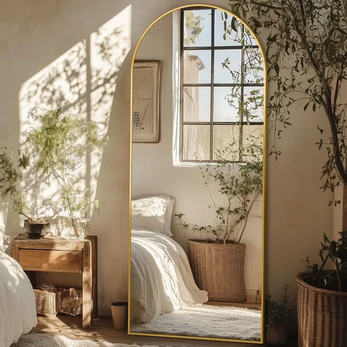 Miniatura 11 de Espejo de longitud completa, espejo arqueado grande de 76"x34", espejos de pie grandes, espejos altos para cuerpo, espejo de piso para dormitorio