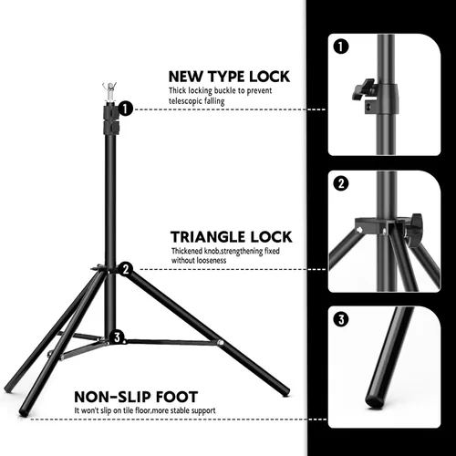 Miniatura 2 de BEIYANG Soporte de fondo ajustable de 6.5 x 6.5 pies, kit de soporte de fondo para fotos con bolsa de transporte para fiestas, decoración, bodas