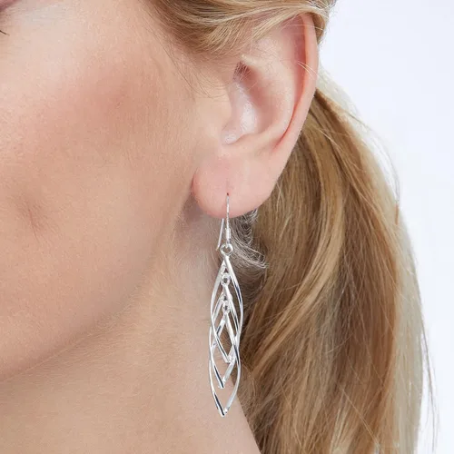 Miniatura 2 de Tienda Essentials Sterling Silver Linear Swirl French Wire Earrings (previously Tienda Collection)