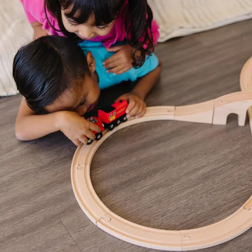 Miniatura 8 de Set de ocho trenes Melissa & Doug, Figura de madera clásica (22 Piezas)