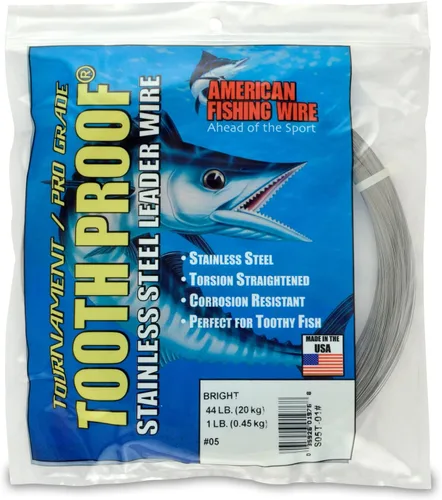 Miniatura 11 de AFW Alambre Líder Duro de Una Hebra de Acero Inoxidable a Prueba de Dientes - Brillante y Camuflaje para Tiburón, Barracuda, Caballa Real, Wahoo