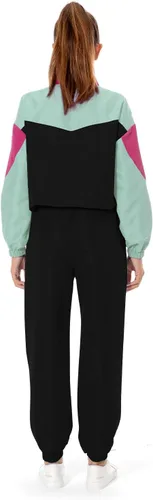 Miniatura 14 de Conjunto de traje de pista de bloque de color de los años 80, rompevientos de manga larga de los años 90, traje deportivo casual para mujer
