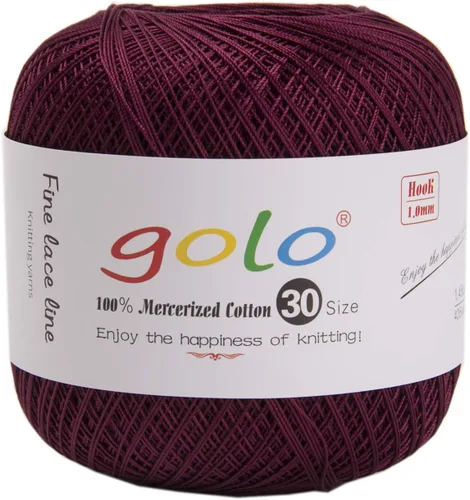 Miniatura 87 de Hilo de ganchillo golo para tejer a mano Tamaño 30, hilo para calados color Hibiscus-166 166-Hibiscu