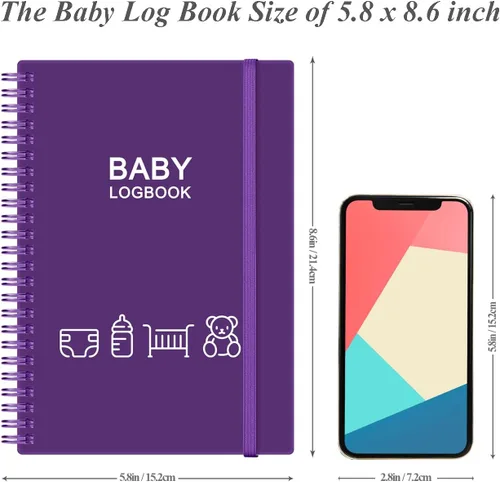 Miniatura 6 de Libro diario de registro para bebés, seguimiento A5 para recién nacidos, 150 páginas fáciles de llenar para rastrear y monitorear el horario de tu