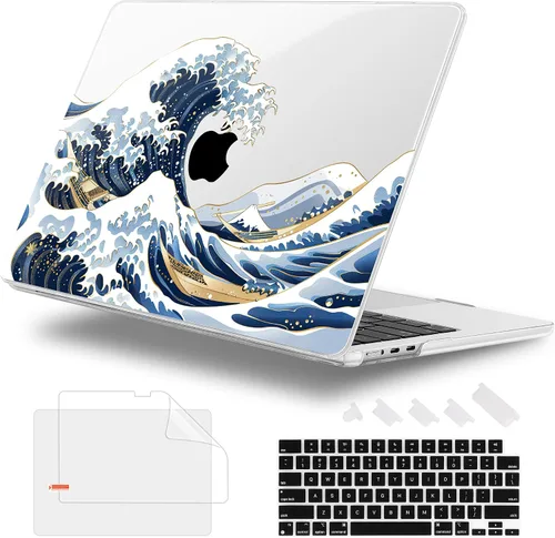 Miniatura 30 de Funda para MacBook Air 2026/2025/2024/2023 de 15 pulgadas M5 A3448/M4 A3241/M3 A3114/M2 A2941, elegante funda protectora rígida para MacBook Air