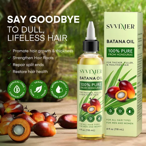 Miniatura 7 de Svvimer Aceite de batana para el crecimiento del cabello, Dr. Sebi 100% puro y crudo de Honduras, orgánico y natural, promueve el grosor del cabello