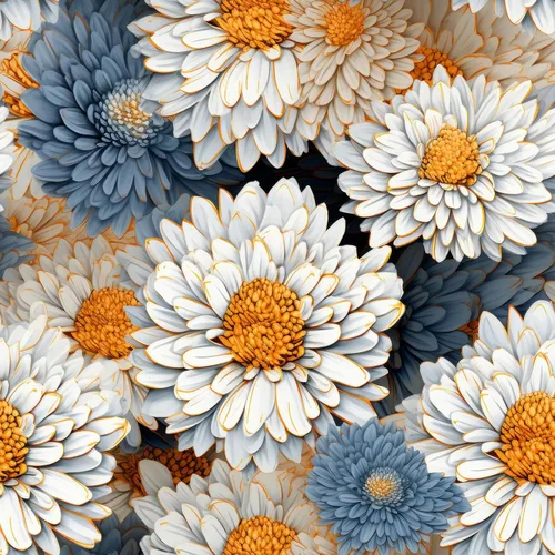 ReWallpaper Papel tapiz floral grande para despegar y pegar, papel tapiz vintage de margaritas azules y blancas para habitación de niñas, pintura al