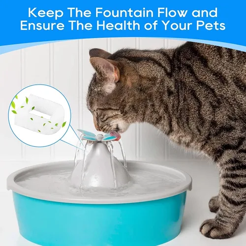 Miniatura 6 de Filtro de fuente de agua para gatos compatible con fuente de agua Petsafe, para filtros de fuente de mascotas Drinkwell, filtros de espuma