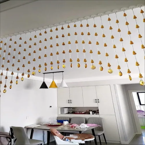 Miniatura 5 de Cortina de cuentas de cristal para puertas, cortinas colgantes de cuentas de vidrio para ventanas, divisores de habitación, dormitorio, cafetería