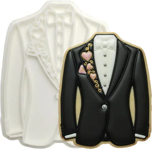 Miniatura 17 de Juego de 11 cortadores de galletas de amor con sello 3D de ácido poliláctico (PLA) para cocina, pastel, vestido de boda, formas de anillo de amor