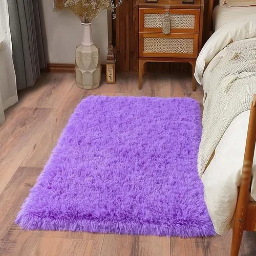 Miniatura 48 de Alfombras suaves para pasillos de dormitorio, nuevas, con parte inferior antideslizante mejorada, de 2 x 3, alfombra esponjosa y peluda verde