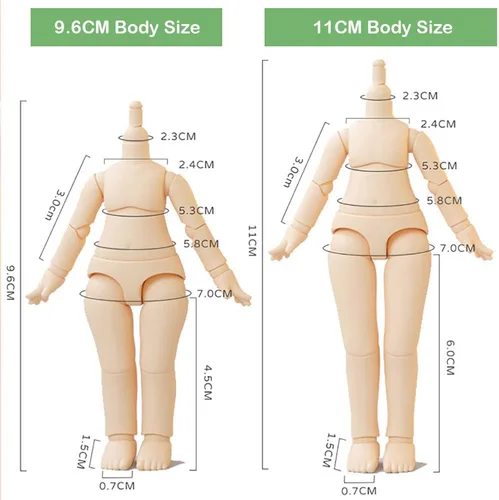 Miniatura 3 de Cuerpo de Muñeca BJD a Escala 1/12 9.6cm/11cm YMY2 Cuerpo de Figuras de Acción de Reemplazo Accesorios para Muñecas (Blanco Normal, 9.6cm)