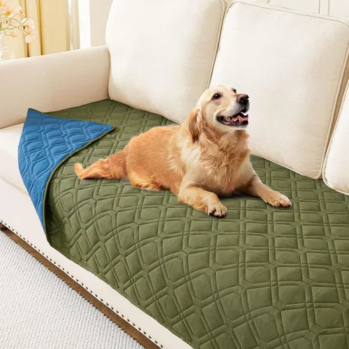 Miniatura 109 de hyha Manta impermeable para perros, manta reversible para cama de mascotas, funda suave para sofá/sillón lavable para perros, fundas impermeables