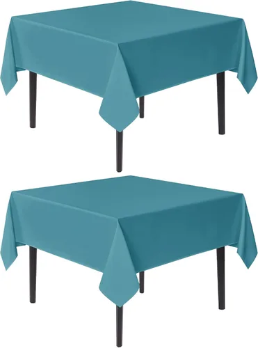 Miniatura 23 de Sancua Manteles cuadrados pequeños de 36x36 pulgadas - Mantel beige para mesas cuadradas o redondas, mantel de poliéster lavable para mesas