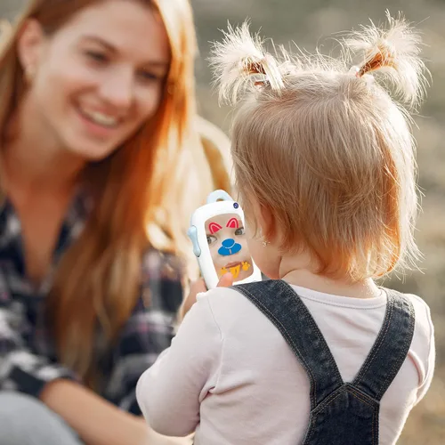 Miniatura 5 de Teléfono de juguete para selfie para bebé con botones de fácil presión y espejo iluminado - Teléfono para bebé de más de 9 meses - Juguetes
